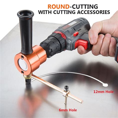 sheet metal drill hole cutter|drill attachment for cutting metal.